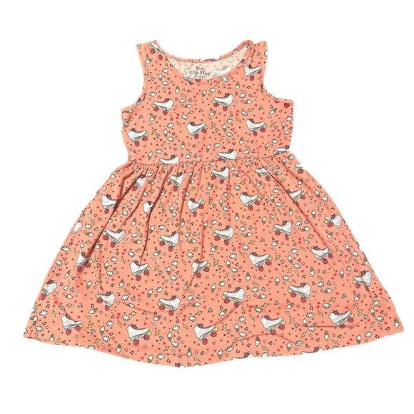 Flip Flop Girls 7 Summer Dress Back To School Play Roller Skates Preppy Cute - Picture 1 of 7